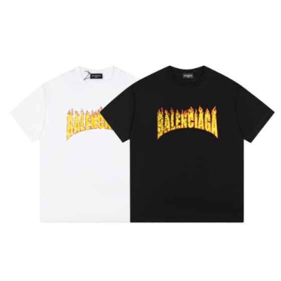 Balenciaga Flame Print Short-Sleeve